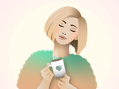 Cozy girl with coffee chill coffee comfort cozy girl girl illustration warm