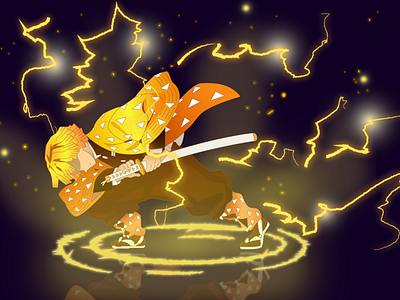 Zenitsu (Demon Slayer) anime demon slayer illustration lightning zenitsu