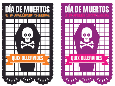 Día de Muertos banner bones celebration coffin cut day of the dead death día de muertos mexico papel picado paper skull