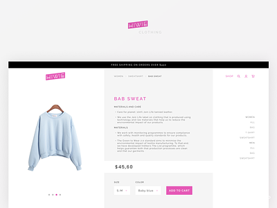 Modern and Stylish Clothing E-Commerce Product Detail Page branding e commerce e commerce design product detail page product e commerce product page shopping ui ui design user interface ux web design website