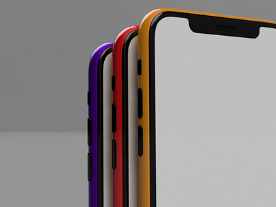 Colourful 3D iPhone X Mockup