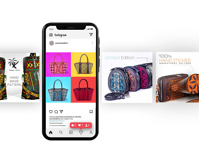 Instagram Post Designs For Handmade Woman Handbag ad design colorful graphic design instagram social media