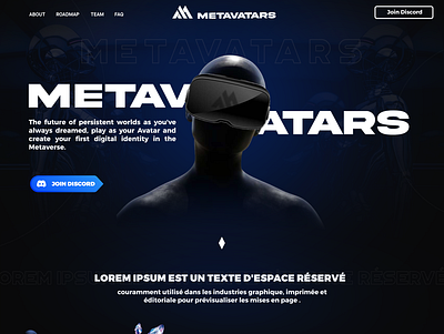 "Metavatars" Project in progress design graphic design landingpage webdesign