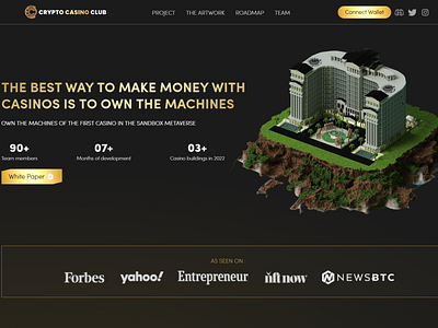 Landing page for the Crypto Casino Club brand