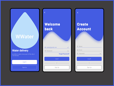 Water app UI app art branding design graphic design icon illustration illustrator ui ux