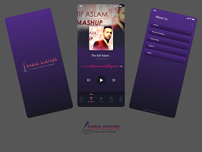 Radio Station Mobile App UI app app design art design illustrator logo ui ui design