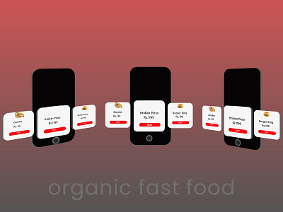 organic fast food 3D UI model 3d animation animation app design fast food graphic design ui uidesign