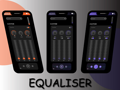 Equaliser app UI app art branding design graphic design illustration logo ui ux vector