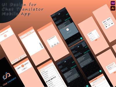 Chat Translator App UI app art branding design graphic design illustration logo ui ux vector