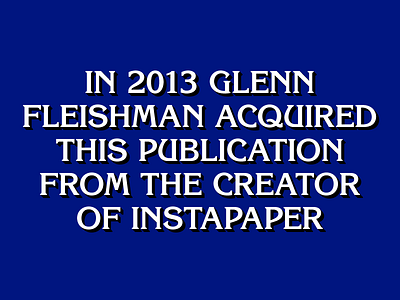 "What is The Magazine?" jeopardy the magazine