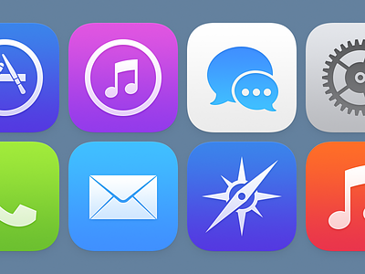 iOS Icons (Version 2) app icons imessage ios itunes mail messages music phone preferences safari
