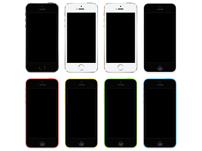 iPhone 5s + iPhone 5c [PSD] 5c 5s apple ios iphone