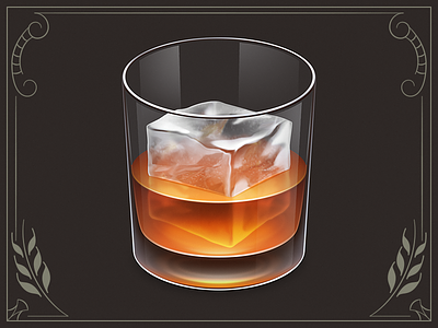 Whiskey App Icon alcohol app glass ice icon osx whiskey