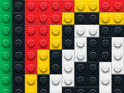 Lego Bricks black bricks green lego red white yellow