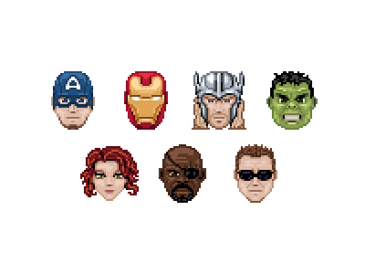 The Avengers 32 captain america fury hawkeye icon iron manblack pixel thor hulk widownick