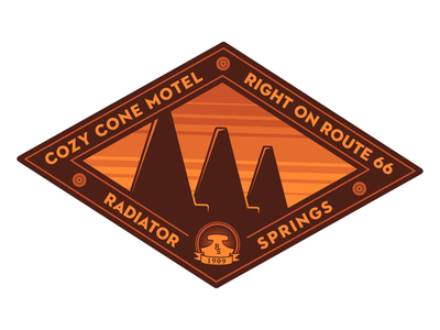 Cozy Cone Motel california adventure cars disneyland luggage sticker