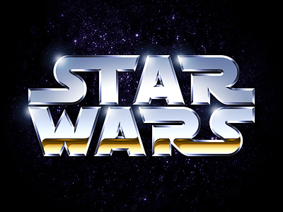 Star Wars chrome logo chrome scifi star wars stars