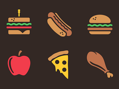 Food Icons apple burger food hot dog magic passport pizza sandwich snacks