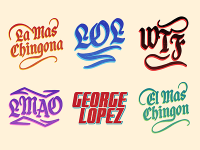 George Lopez Stickers chingon george lopez lettering lmao lol wtf
