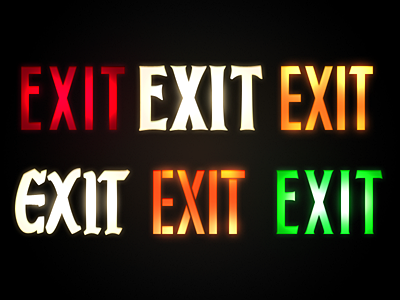 Exit exit green orange red sign white