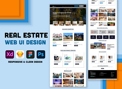 Web Ui Design realestate website ui ux web ui website design