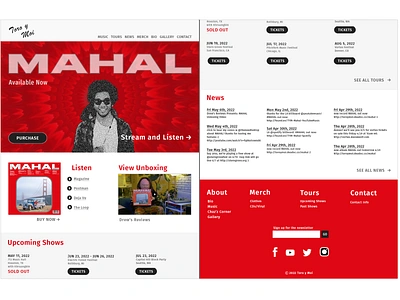 Toro y Moi home page re-design ui ux design