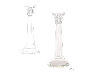 The Column Digital Illustrations adobe illustrator architectural illustration art branding clean design graphic graphic design historic illustration icon illustration illustrator minimal neutral colors ui web website