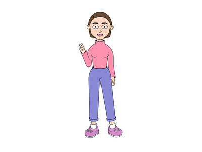 Self-portrait caracter cartoon style debut debut shot debute design first shot flat hello dribble illustration illustrator minimal vector