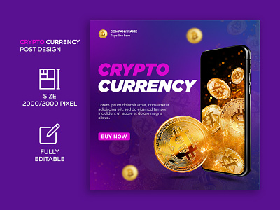 Cryptocurrency Banner Design 3d animation app banner ads banner design bitcoin banner bitcoin post design bnner ads branding crypto currency crypto banner cryptocurrency banner design design facebook post graphic design illustration instagram post logo motion graphics ui