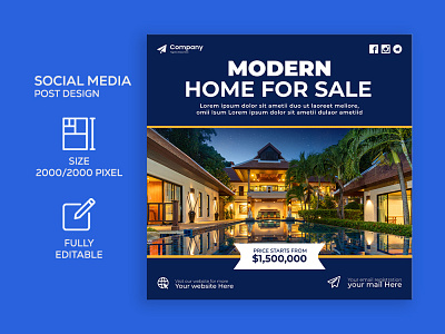 Real Estate Social Media Post Design advertising banner design bnner ads business design estate facebook post illustration instagram post logo real real estate real estate banner real estate design real estate post rela estate agency social media banner social media design social media post vector