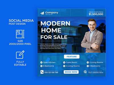 Real Estate Social Media Post Design Template banner design banner designer bnner ads branding design estate facebook post graphic design house sale banner promotional banner real real estate real estate ads real estate banner real estate design real estate designer real estate post social media banner social media post vector