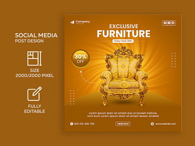 Furniture Social Media Post Design Template