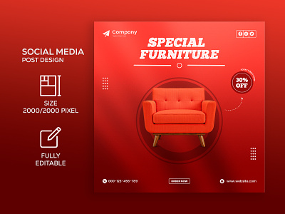 Furniture Social Media Post Design Template