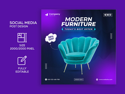 Furniture Social Media Post Template I Ad Banner