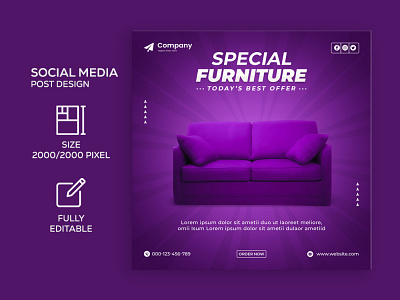 Furniture Social Media Post Template I Ad Banner