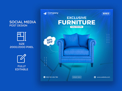 Furniture Social Media Post Template I Ad Banner