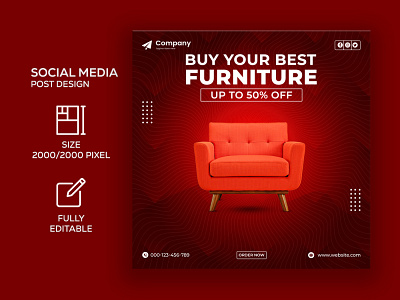 Furniture Social Media Post Template I Ad Banner