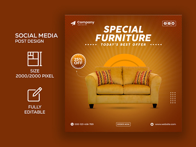 Furniture Social Media Post Template I Ad Banner