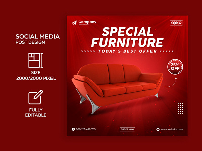 Furniture Social Media Post Template I Ad Banner