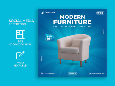 Furniture Social Media Post Template I Ad Banner