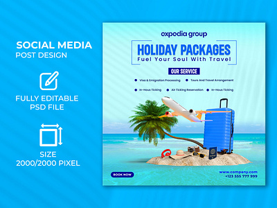 Travel and tourism Social Media post Design - Flyer Design