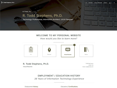 R. Todd Stephens - CV, Resume, and Visual Resume