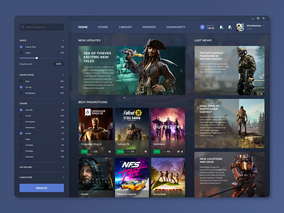 Video Game App Store app design figma ui ux