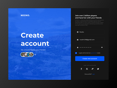 Create new account window branding design figma ui ux