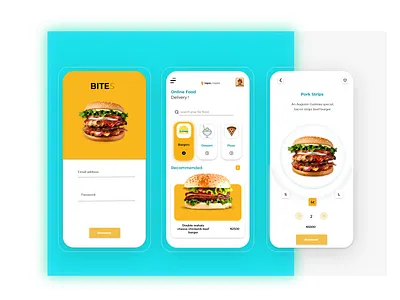 Bites food design app design illustration ui ux vector