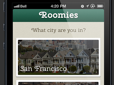 Roomies City Picker ios iphone preferences ui