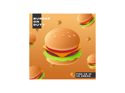 BURGER ON DUTY branding design illustration poster art poster design typography