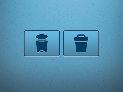 Rubbish bins blue icons the kick pedal war