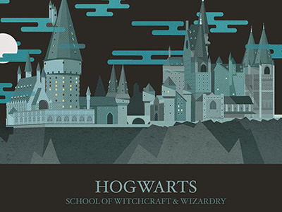 Hogwarts animation design fandom harry potter potter vector