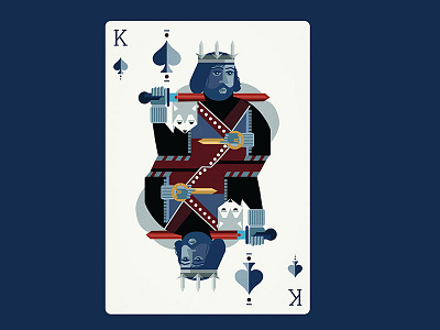 Ned Stark as the King of Spades design game of thrones illustration playing cards vector